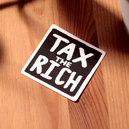 Tax The Rich Monochrome Text Sticker