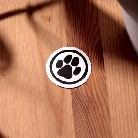 Pawprint Monochrome Circle Sticker