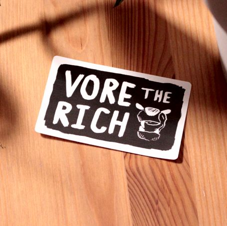 Vore The Rich Monochrome Text Sticker